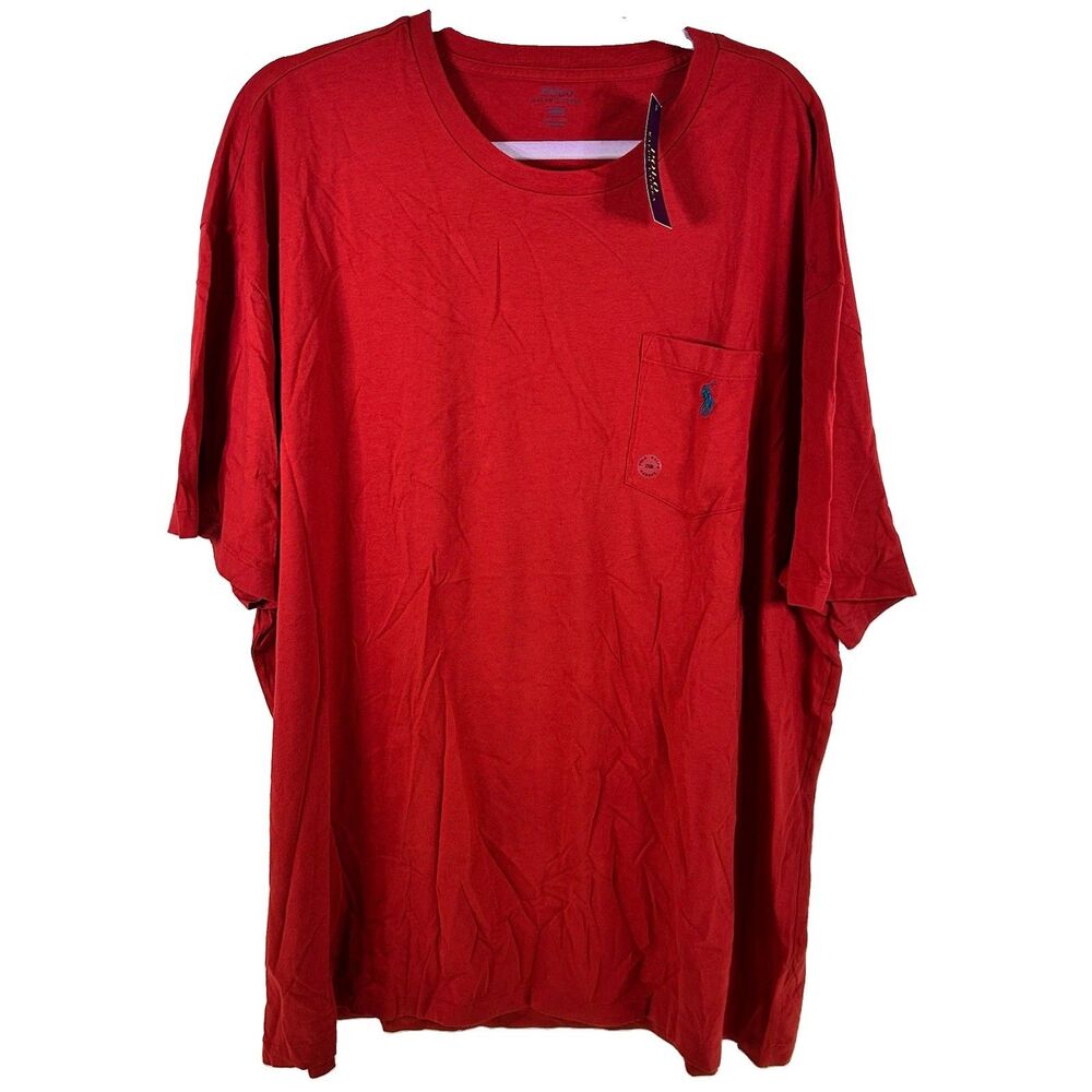Polo Ralph Lauren T Shirt Red Men’s 2XB‎ 100% Cotton Crew Neck Pocket Pony NWT